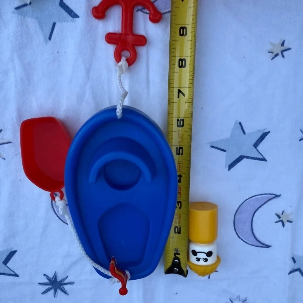 Fisher-Price Vintage Blue and Red Boat Tugboat Bath Toy